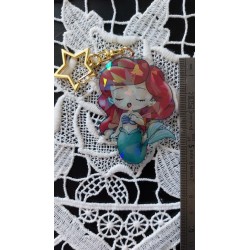 porte-clés acrylique holographique ariel disney