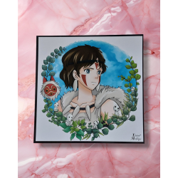 illustration dessin print ghibli san princesse mononoke