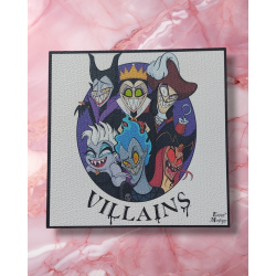illustration dessin print disney villains méchant